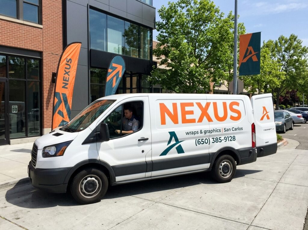 Commercial partial vehicle wrap installed by WIYOLY in San Carlos